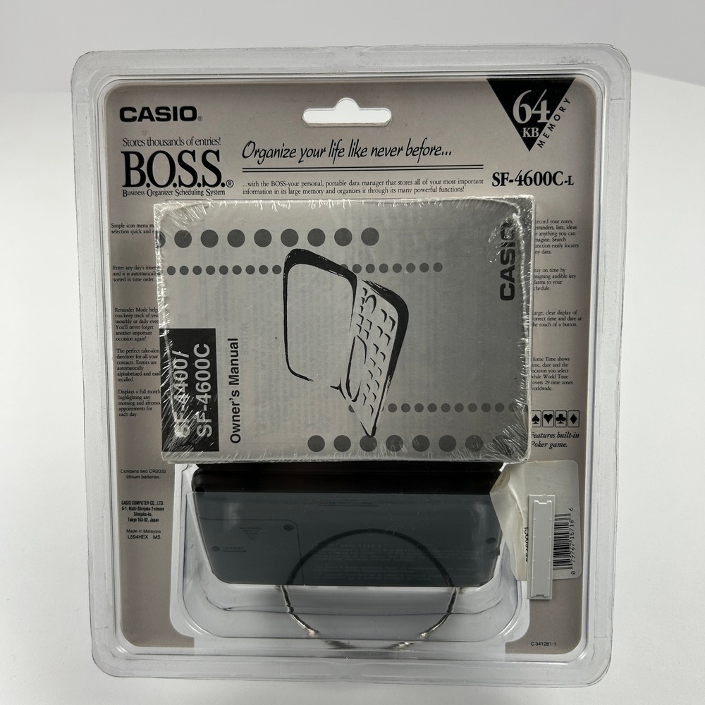 Vintage Casio BOSS SF-4600C-L Digital Business Organizer Sealed NOS 64KB PDA - Picture 2 of 2